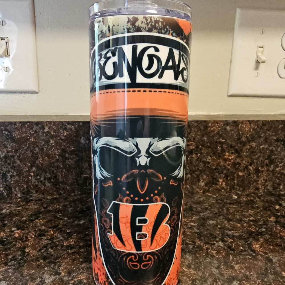NEW! Bengals Skull Tumbler